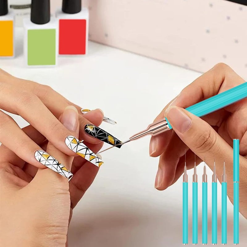 5Pcs Nail Art Brush Set For Liner Dotting And Polish Designs Painting Tools - Image 3